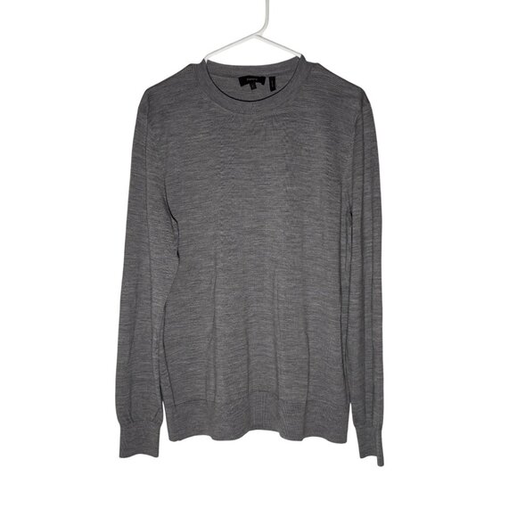 Theory 100% Wool Crewneck Sweater Women' s Size Large in Gray - Picture 1 of 6